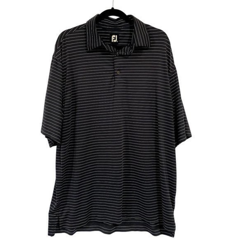 FootJoy Navy Blue White Stripe Men's Polo Golf Shirt Size‎ XL